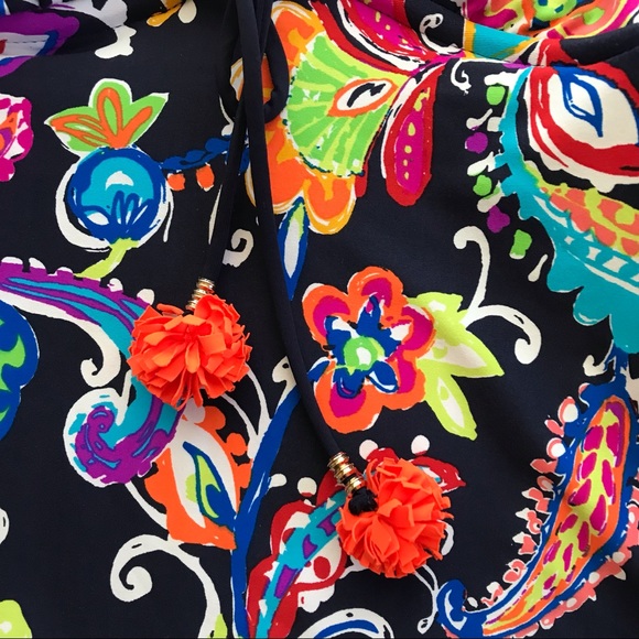 ♻️Reposted New Anne Cole deep plunge paisley pom one piece swimsuit in size 6 - Picture 5 of 13